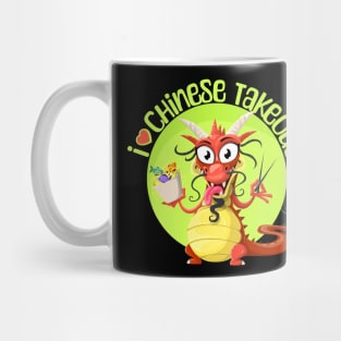 I Love Chinese Takeout, red dragon Mug
